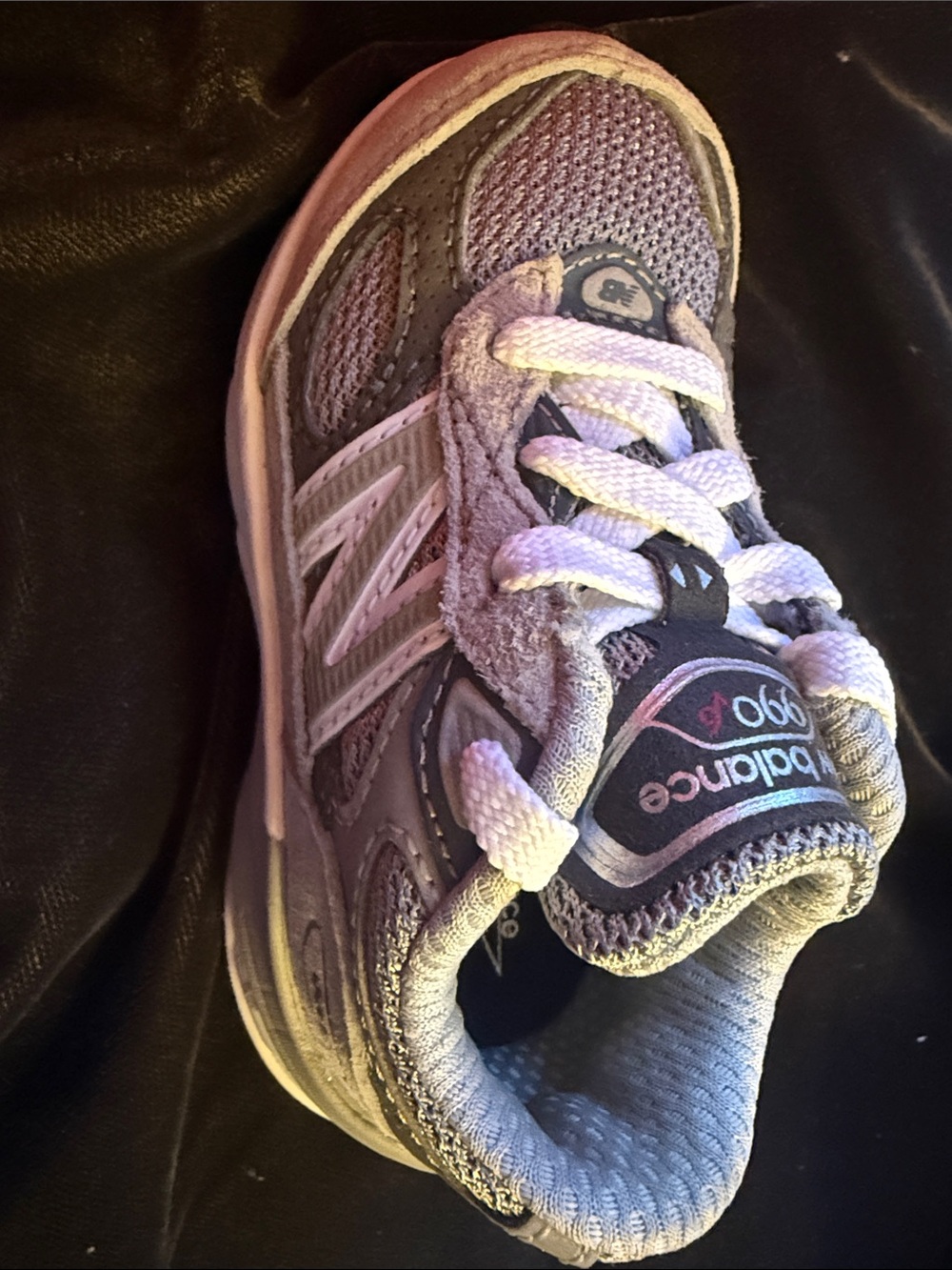 New Balance Kids Gray and Pink Athletic Sneaker